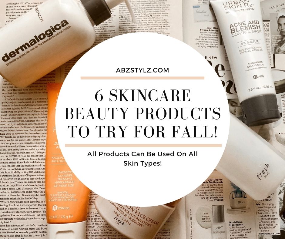 Skincare beauty products for fall