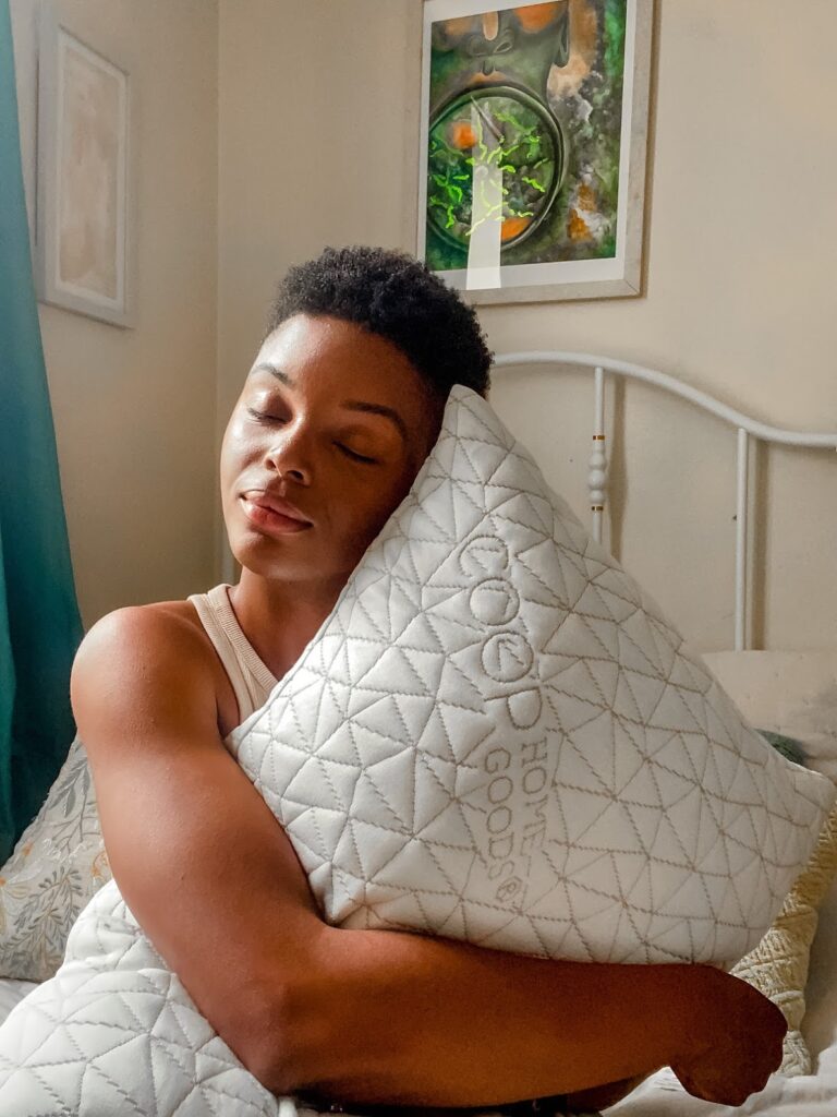 hugging- How I Get Better Sleep At Night Using COOP Pillows!