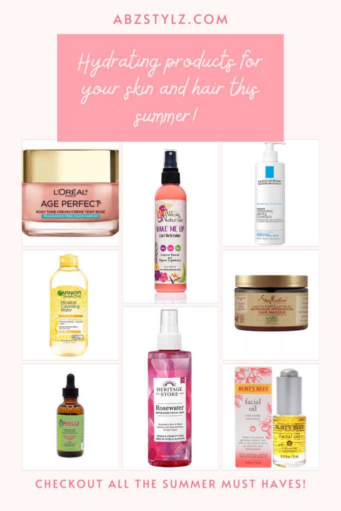 products- how to keep your skin and hair hydrated this summer.